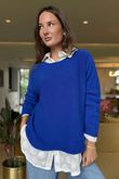 Made in Italy Conrad Body Skim Knit Jumper Lapis